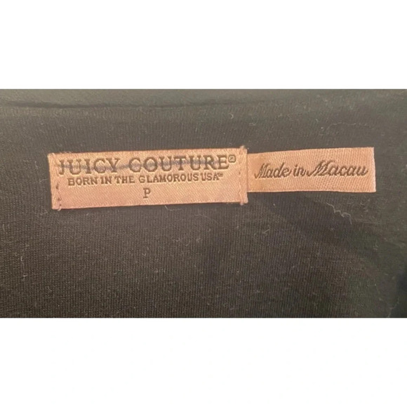 Juicy Couture Black Velvet Velour Dress Rhinestone Accents Womens Size P (679) - Picture 7 of 7